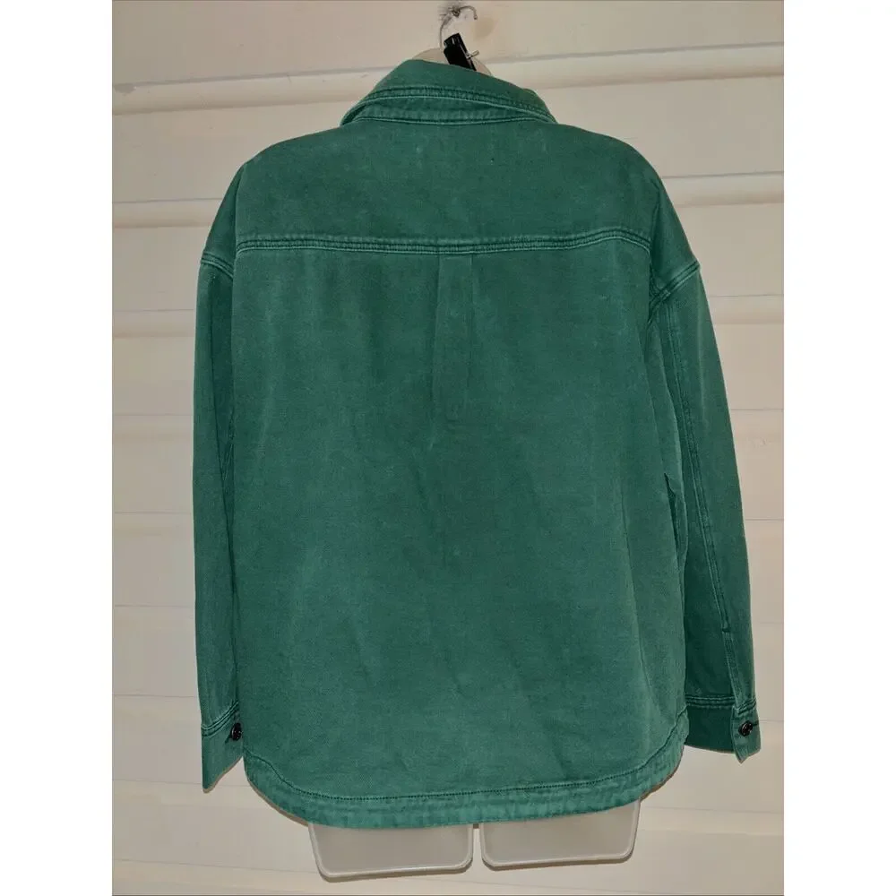 Saltwater Luxe 100% Cotton Long Sleeve Denim Shirt Jacket Shacket Size M - Picture 7 of 9